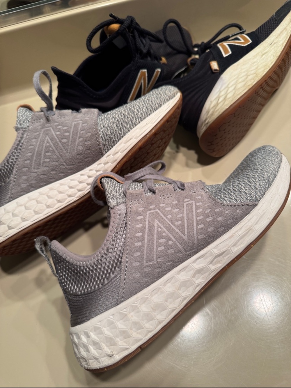 New Balance Sneakers Duo - Black and Light Gray with Tan Details 8D - Picture 9 of 9